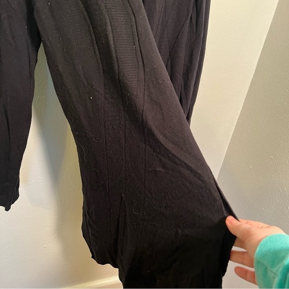 Sioni Open Front Draped Waterfall Cardigan Black - Picture 5 of 9